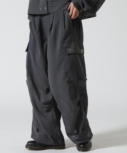 schott（ショット）の「ShottｘRUMBLE RED (ショットｘランブルレッド) SLUB CHIFFON CARGO PANTS（カーゴパンツ・レディース・ベージュ/チャコールグレー・F）」の19枚目の写真