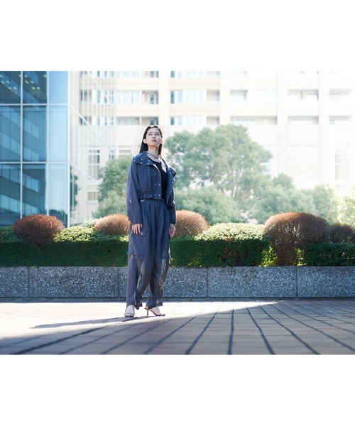 schott（ショット）の「ShottｘRUMBLE RED (ショットｘランブルレッド) SLUB CHIFFON CARGO PANTS（カーゴパンツ・レディース・ベージュ/チャコールグレー・F）」の9枚目の写真