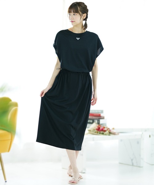 ROXY(ロキシー)の「ROXY/ロキシー 水陸両用 ユーティリティ 体型カバー 2WAY ロングワンピース RLY242046(ワンピース・レディース・ブラック/ホワイト/モスグリーン・L/M)」の2枚目の写真