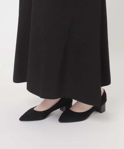 NOBLE ノーブル ミラノリブフィットフレアニットワンピース 洗える】ミラノリブフィットフレアニットワンピース（ニット