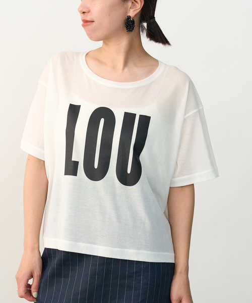 VERMEIL par iena（ヴェルメイユパーイエナ）の「コットン シアージャージロゴTシャツ（Tシャツ/カットソー・レディース・アイボリー/ネイビー・FREE）」の3枚目の写真
