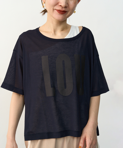 VERMEIL par iena（ヴェルメイユパーイエナ）の「コットン シアージャージロゴTシャツ（Tシャツ/カットソー・レディース・アイボリー/ネイビー・FREE）」の6枚目の写真