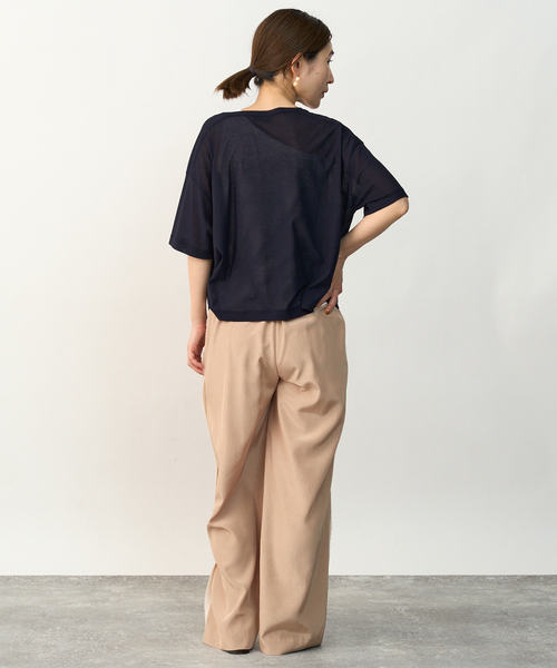 VERMEIL par iena（ヴェルメイユパーイエナ）の「コットン シアージャージロゴTシャツ（Tシャツ/カットソー・レディース・アイボリー/ネイビー・FREE）」の12枚目の写真
