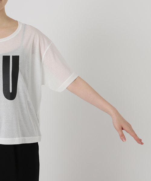 VERMEIL par iena（ヴェルメイユパーイエナ）の「コットン シアージャージロゴTシャツ（Tシャツ/カットソー・レディース・アイボリー/ネイビー・FREE）」の18枚目の写真