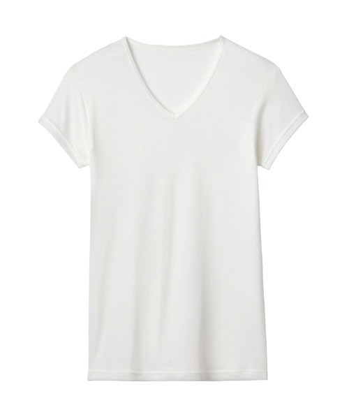 GUNZE（グンゼ）の「アセドロン 汗取り付きVネックTシャツ 鹿の子 ベタつき瞬時にどこへやら（インナーウェア/肌着・メンズ・シルバー系その他/ホワイト/ブラック・LARGE/X-LARGE/MEDIUM）」の19枚目の写真