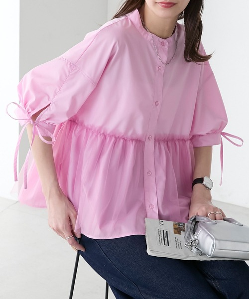 (新品未使用)バレリーナ チュールペプラムトップス ピンク Lycee mine バレエシリーズ】リボンカラーペプラムトップス(100cm