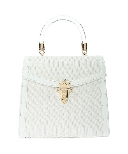 an another angelus(アンアナザーアンジェラス)の「フロント金具使いフェイクラフィアバッグ(ハンドバッグ・レディース・ブラック×ベージュ/オフホワイト・FREE)」の20枚目の写真