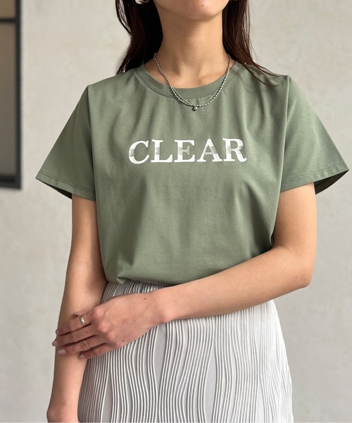 Chez toi(シェトワ)の「箔ラインロゴTシャツ(Tシャツ/カットソー・レディース・ブラック/グレイッシュベージュ/オリーブ/オフホワイト・FREE)」の22枚目の写真