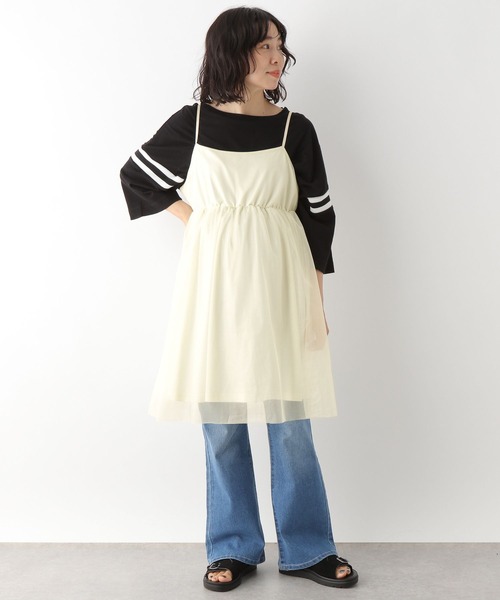 LEPSIM（レプシィム）の「【産前・産後対応】マタニティ／シアーキャミビスチェチュニック　112860（マタニティウェア/グッズ・レディース・アイボリー/グレー/ブラック・FREE）」の6枚目の写真