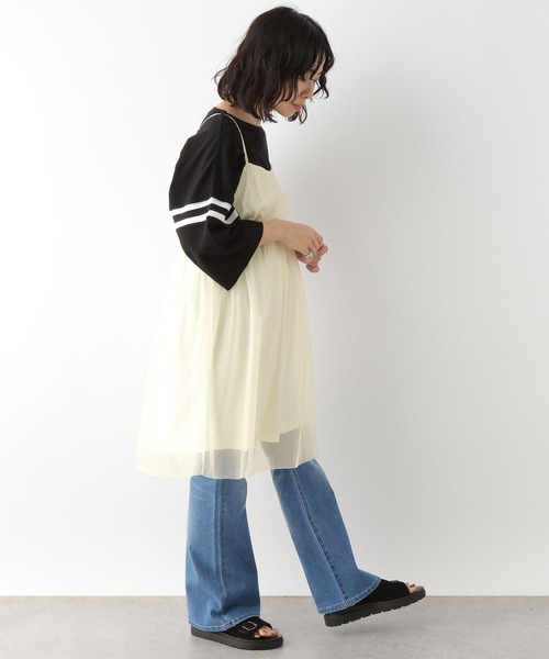 LEPSIM（レプシィム）の「【産前・産後対応】マタニティ／シアーキャミビスチェチュニック　112860（マタニティウェア/グッズ・レディース・アイボリー/グレー/ブラック・FREE）」の7枚目の写真