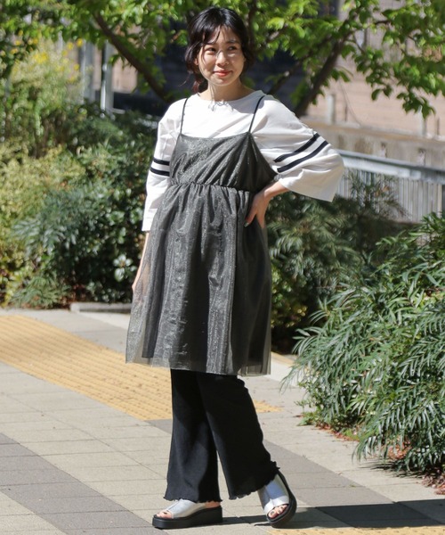 LEPSIM（レプシィム）の「【産前・産後対応】マタニティ／シアーキャミビスチェチュニック　112860（マタニティウェア/グッズ・レディース・アイボリー/グレー/ブラック・FREE）」の11枚目の写真