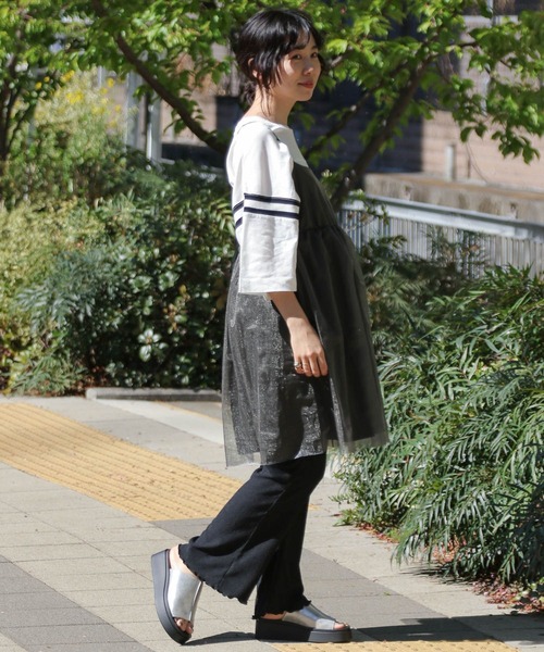 LEPSIM（レプシィム）の「【産前・産後対応】マタニティ／シアーキャミビスチェチュニック　112860（マタニティウェア/グッズ・レディース・アイボリー/グレー/ブラック・FREE）」の12枚目の写真