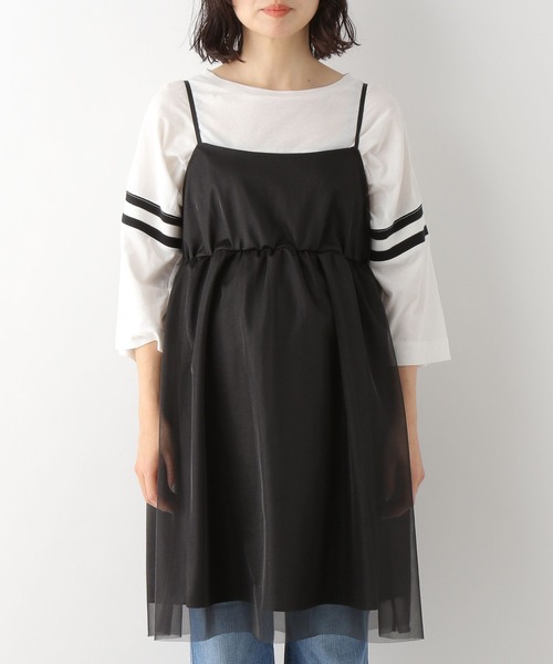 LEPSIM（レプシィム）の「【産前・産後対応】マタニティ／シアーキャミビスチェチュニック　112860（マタニティウェア/グッズ・レディース・アイボリー/グレー/ブラック・FREE）」の18枚目の写真