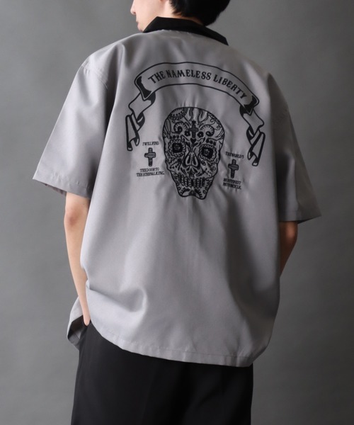 セール】Rude Style Back Embroidery Shirt/ルード バック刺繍