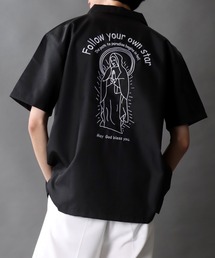 Rude Style Back Embroidery Shirt/ルード バック刺繍 半袖シャツ レディース メンズ