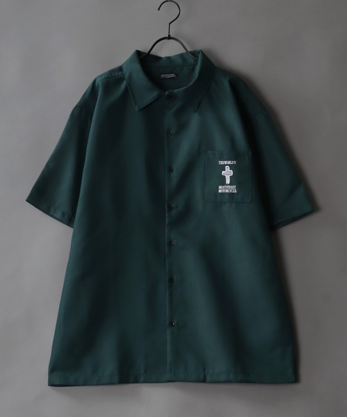 SITRY(シトリー)の「Rude Style Back Embroidery Shirt/ルード バック刺繍 半袖シャツ レディース メンズ(シャツ/ブラウス・メンズ・グレー/グリーン系その他/ブラック系その他/グレー系その他/ブラック/ダークグリーン・M/L/XL)」の15枚目の写真