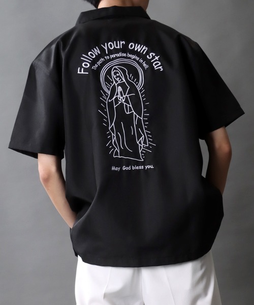 セール】Rude Style Back Embroidery Shirt/ルード バック刺繍 半袖