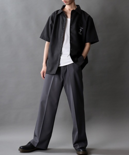 セール】Rude Style Back Embroidery Shirt/ルード バック刺繍 半袖