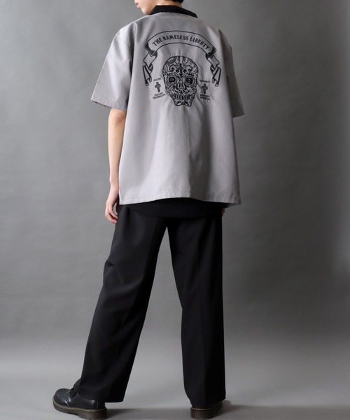 セール】Rude Style Back Embroidery Shirt/ルード バック刺繍