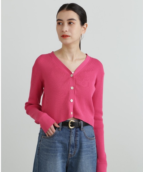 JILL STUART（ジルスチュアート）の「◆ＵＶ加工レーヨンポリニットカーディガン（カーディガン/ボレロ・レディース・ブラック/ピンク/ホワイト・FREE）」の3枚目の写真