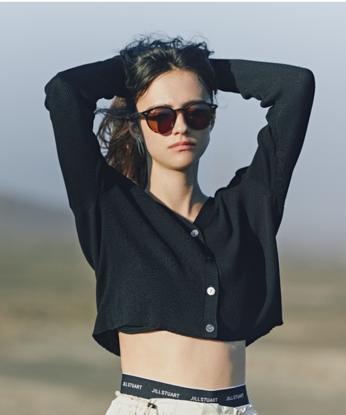 JILL STUART（ジルスチュアート）の「◆ＵＶ加工レーヨンポリニットカーディガン（カーディガン/ボレロ・レディース・ブラック/ピンク/ホワイト・FREE）」の2枚目の写真