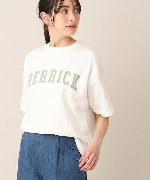 Dessin（デッサン）の「◆【ユニセックス・洗える】ロゴ刺繍Tシャツ（Tシャツ/カットソー・レディース・ブルー/ライトベージュ/ホワイト・00/01/02/03/04/05）」の11枚目の写真