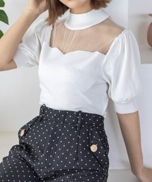 即完売　cygne ビックパフスリーブシースルートップス Nadine ブラック 即完売 cygne ビックパフスリーブシースルートップス Nadine ブラック