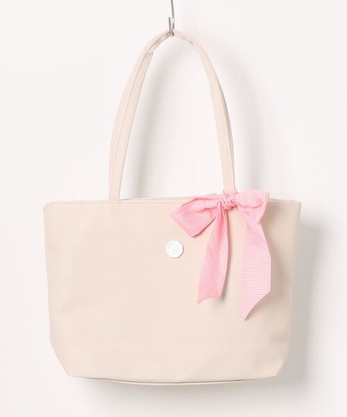STYLEBLOCK(スタイルブロック)の「リボン付きスクエアトートバッグ(トートバッグ・レディース・オフホワイト/グリーン/ピンク/ブラック・FREE)」の5枚目の写真