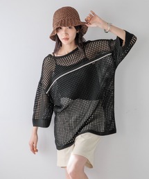 LOWRYS FARM | メッシュプルオーバーＳＳ　116749(ニット/セーター)