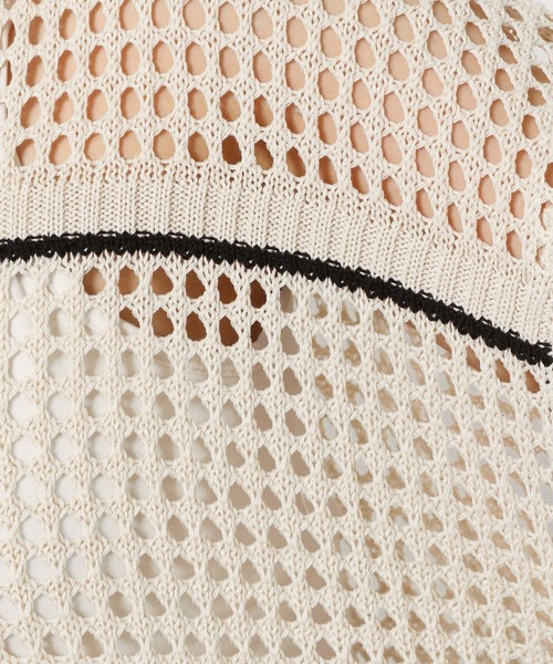 LOWRYS FARM（ローリーズファーム）の「メッシュプルオーバーＳＳ　116749（ニット/セーター・レディース・ピンク/ブラック/アイボリー・FREE）」の11枚目の写真