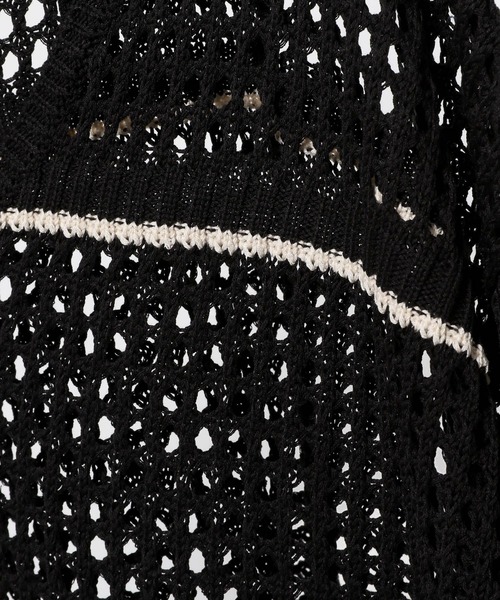 LOWRYS FARM（ローリーズファーム）の「メッシュプルオーバーＳＳ　116749（ニット/セーター・レディース・ピンク/ブラック/アイボリー・FREE）」の12枚目の写真