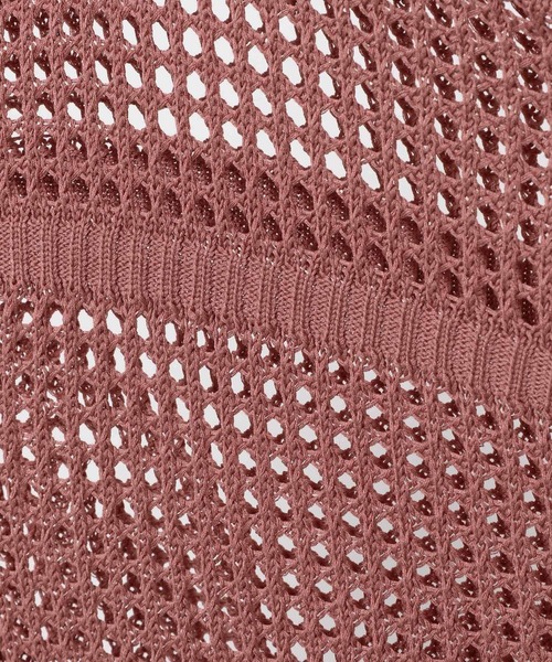 LOWRYS FARM（ローリーズファーム）の「メッシュプルオーバーＳＳ　116749（ニット/セーター・レディース・ピンク/ブラック/アイボリー・FREE）」の13枚目の写真