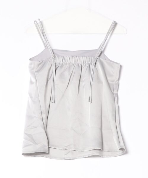 wee9s（ウィークス）の「cup in satin like cami / カップインサテンキャミ（タンクトップ・レディース・グレー/アイボリー・FREE）」の5枚目の写真