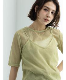 シアーラメキャミセットTシャツ