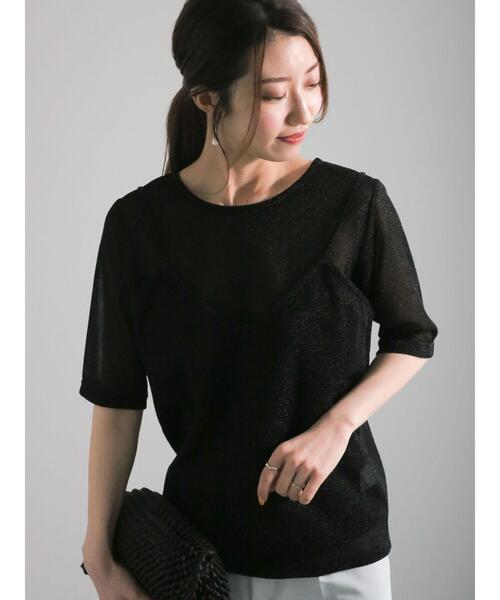 Te chichi（テチチ）の「シアーラメキャミセットTシャツ（Tシャツ/カットソー・レディース・ゴールド/シルバー/ブラック・F）」の14枚目の写真