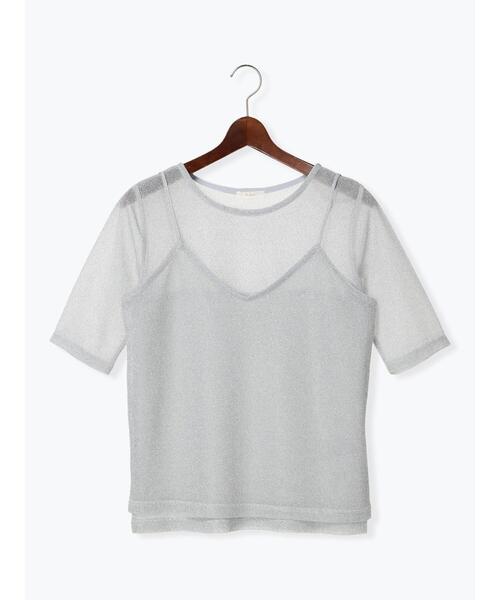 Te chichi（テチチ）の「シアーラメキャミセットTシャツ（Tシャツ/カットソー・レディース・ゴールド/シルバー/ブラック・F）」の16枚目の写真