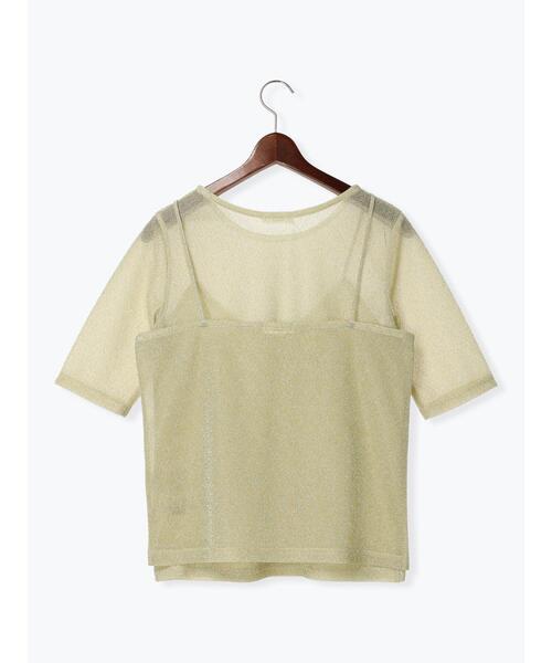 Te chichi（テチチ）の「シアーラメキャミセットTシャツ（Tシャツ/カットソー・レディース・ゴールド/シルバー/ブラック・F）」の7枚目の写真