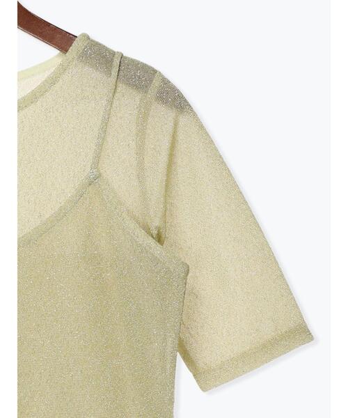 Te chichi（テチチ）の「シアーラメキャミセットTシャツ（Tシャツ/カットソー・レディース・ゴールド/シルバー/ブラック・F）」の9枚目の写真