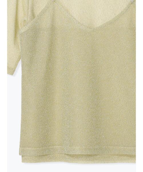 Te chichi（テチチ）の「シアーラメキャミセットTシャツ（Tシャツ/カットソー・レディース・ゴールド/シルバー/ブラック・F）」の10枚目の写真
