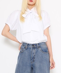 PUNYUS | リボン付きボリューム半袖ブラウス(シャツ/ブラウス)