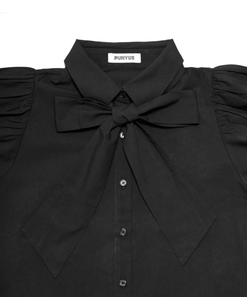 PUNYUS（プニュズ）の「リボン付きボリューム半袖ブラウス（シャツ/ブラウス・レディース・ホワイト/ブラック・3/1/2/4）」の16枚目の写真