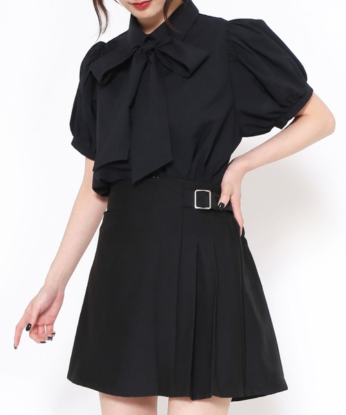 PUNYUS（プニュズ）の「リボン付きボリューム半袖ブラウス（シャツ/ブラウス・レディース・ホワイト/ブラック・3/1/2/4）」の5枚目の写真