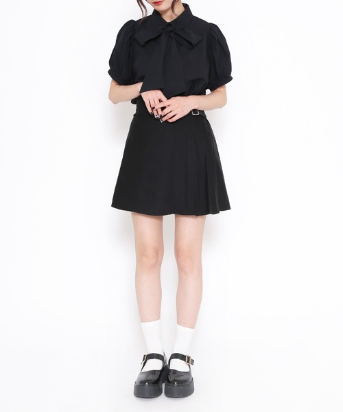 PUNYUS（プニュズ）の「リボン付きボリューム半袖ブラウス（シャツ/ブラウス・レディース・ホワイト/ブラック・3/1/2/4）」の9枚目の写真