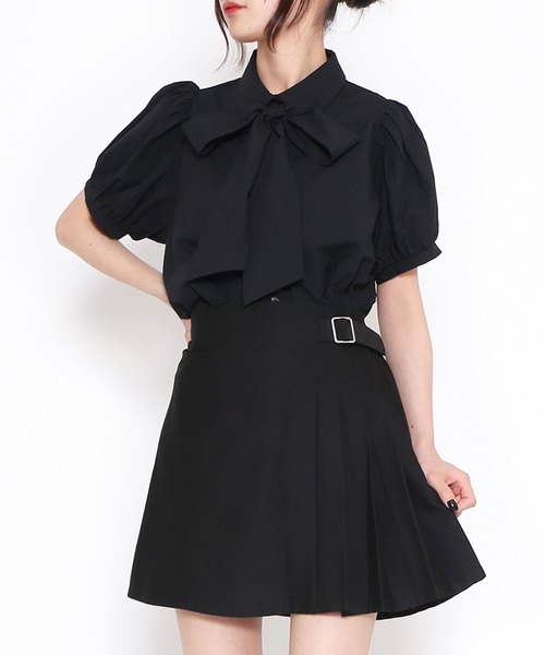 PUNYUS（プニュズ）の「リボン付きボリューム半袖ブラウス（シャツ/ブラウス・レディース・ホワイト/ブラック・3/1/2/4）」の10枚目の写真