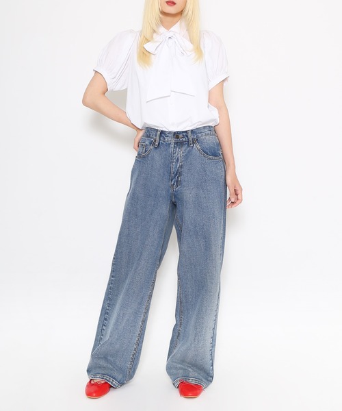 PUNYUS（プニュズ）の「リボン付きボリューム半袖ブラウス（シャツ/ブラウス・レディース・ホワイト/ブラック・3/1/2/4）」の21枚目の写真