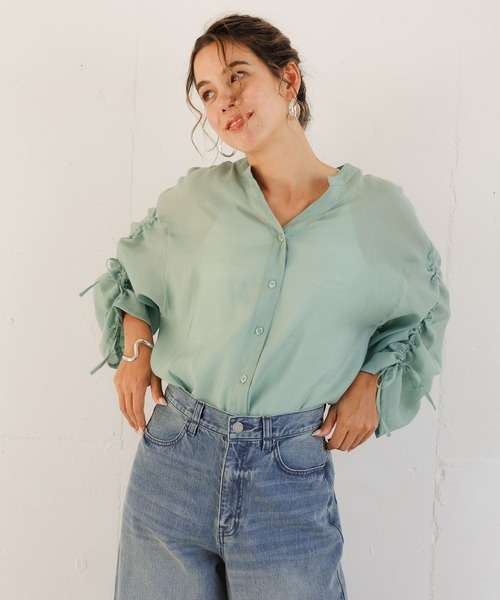 セール】シアーシャーリングブラウス（シャツ/ブラウス