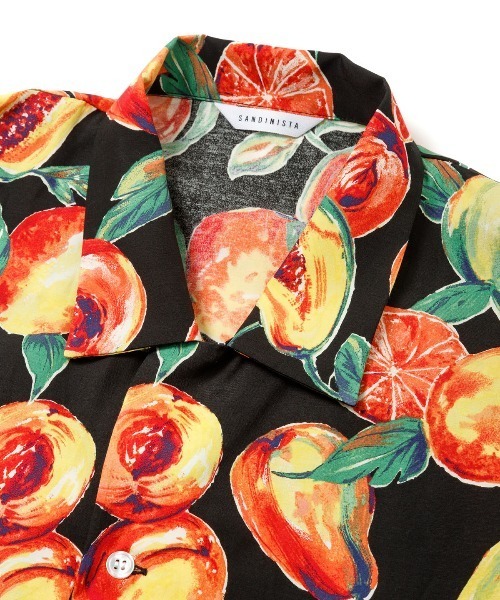 Sandinista（サンディニスタ）の「Sandinista Open Collar Semi-Double S/S Shirt（サンディニスタ オープンカラー セミダブル ショートスリーブシャツ）（シャツ/ブラウス・メンズ・オフホワイト/ブラック・MEDIUM/LARGE）」の6枚目の写真