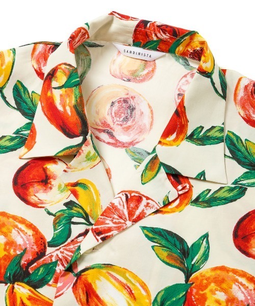 Sandinista（サンディニスタ）の「Sandinista Open Collar Semi-Double S/S Shirt（サンディニスタ オープンカラー セミダブル ショートスリーブシャツ）（シャツ/ブラウス・メンズ・オフホワイト/ブラック・MEDIUM/LARGE）」の3枚目の写真
