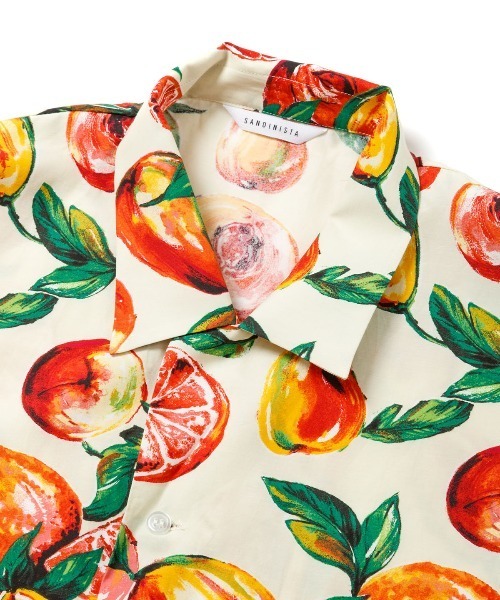 Sandinista（サンディニスタ）の「Sandinista Open Collar Semi-Double S/S Shirt（サンディニスタ オープンカラー セミダブル ショートスリーブシャツ）（シャツ/ブラウス・メンズ・オフホワイト/ブラック・MEDIUM/LARGE）」の4枚目の写真