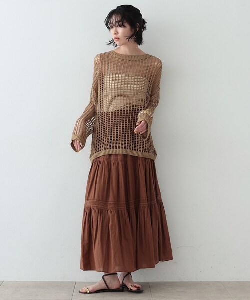 GALLEST（ギャレスト）の「◆カップ付きシャインベアトップ（Tシャツ/カットソー・レディース・ブロンズ/シルバー系その他/シルバー/ブラック・38）」の16枚目の写真